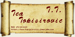 Tea Topisirović vizit kartica